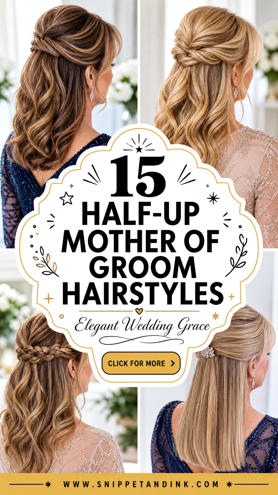 15 Half-Up Mother of Groom Hairstyles for Elegant Weddings - 15 Half-Up Mother of Groom Hairstyles for Elegant Weddings