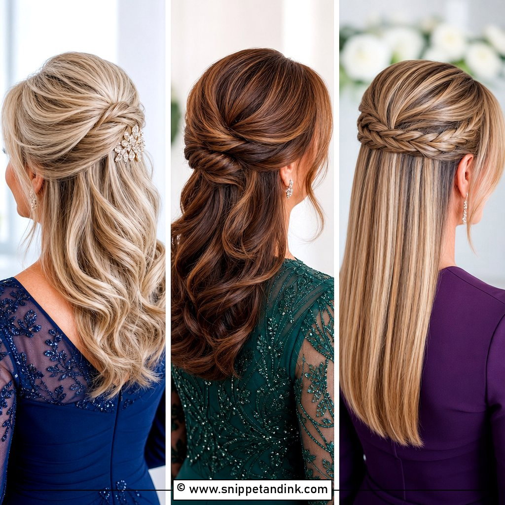 15 Half-Up Mother of Groom Hairstyles for Elegant Weddings