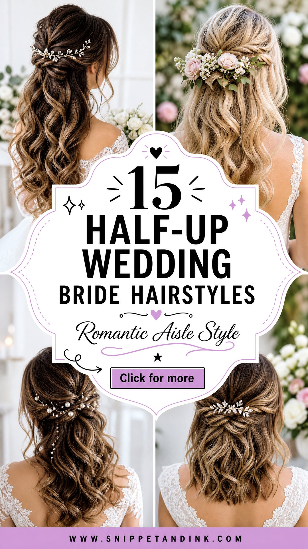 15 Half-Up Wedding Bride Hairstyles for Romantic Aisle Style - 15 Half-Up Wedding Bride Hairstyles for Romantic Aisle Style
