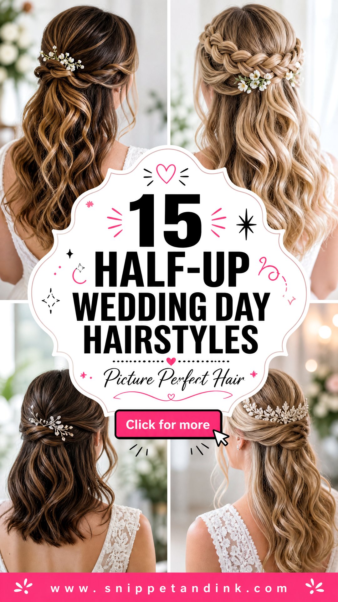 15 Half-Up Wedding Day Hairstyles for a Picture-Perfect Look - 15 Half-Up Wedding Day Hairstyles for a Picture-Perfect Look
