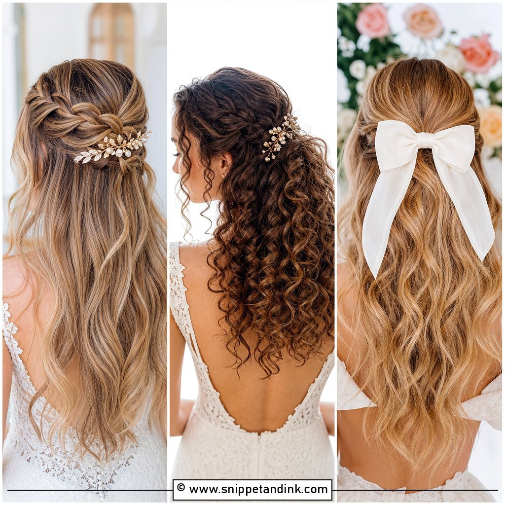 15 Half-Up Wedding Hair Tutorial Ideas for Easy Bridal Looks