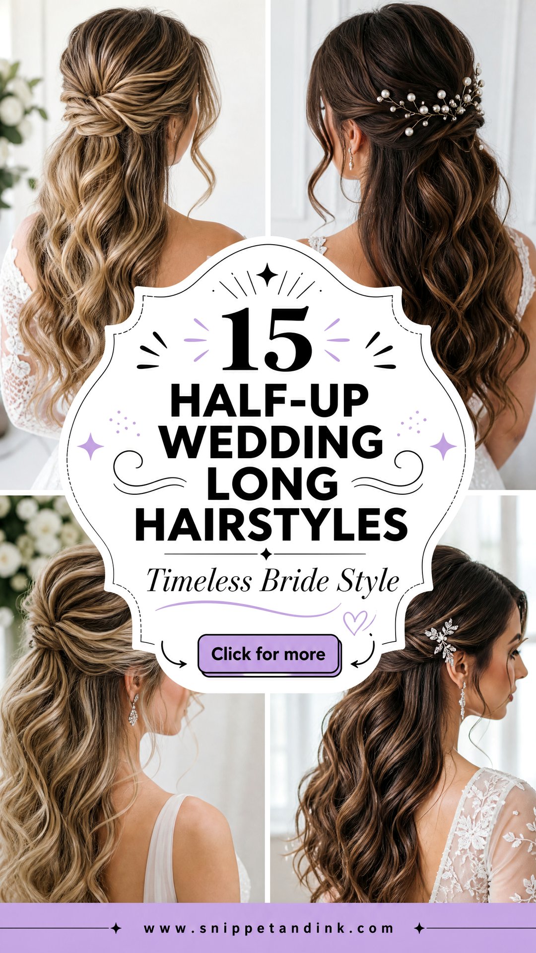 15 Half-Up Wedding Long Hairstyles for Timeless Brides - 15 Half-Up Wedding Long Hairstyles for Timeless Brides