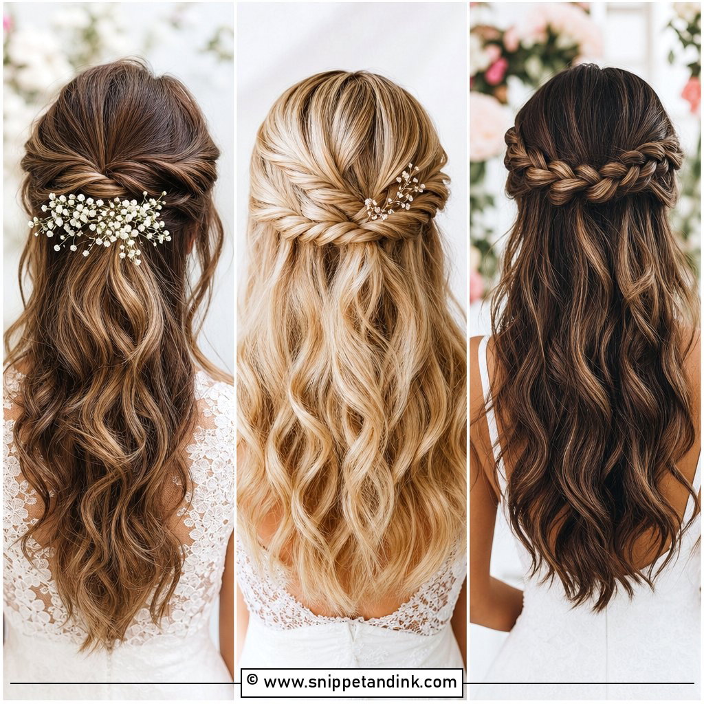 15 Halfup Hairstyle for Long Hair Wedding Ideas for Brides