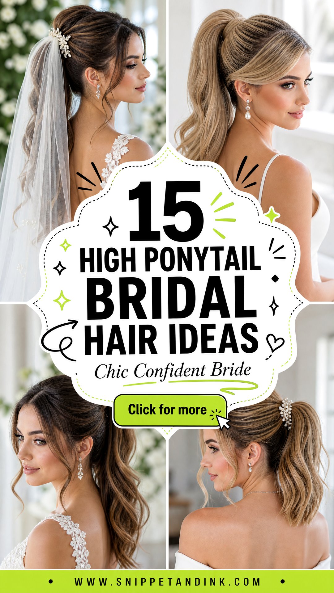 15 High Ponytail Bridal Hair Ideas for Chic Confident Brides - 15 High Ponytail Bridal Hair Ideas for Chic Confident Brides