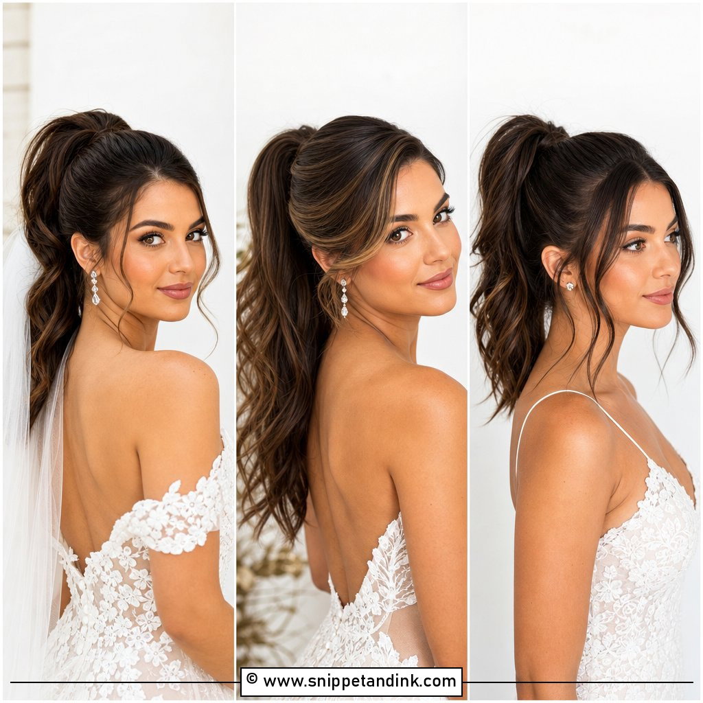 15 High Ponytail Bridal Hair Ideas for Chic Confident Brides