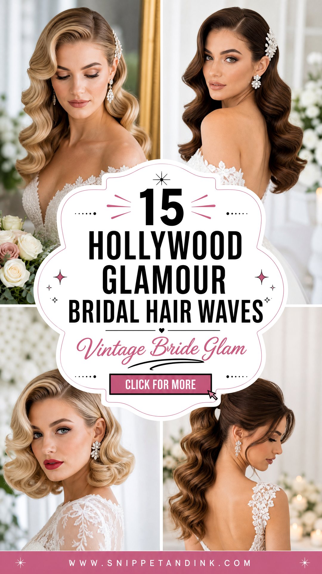 15 Hollywood Glamour Bridal Hair Waves for Vintage Brides - 15 Hollywood Glamour Bridal Hair Waves for Vintage Brides