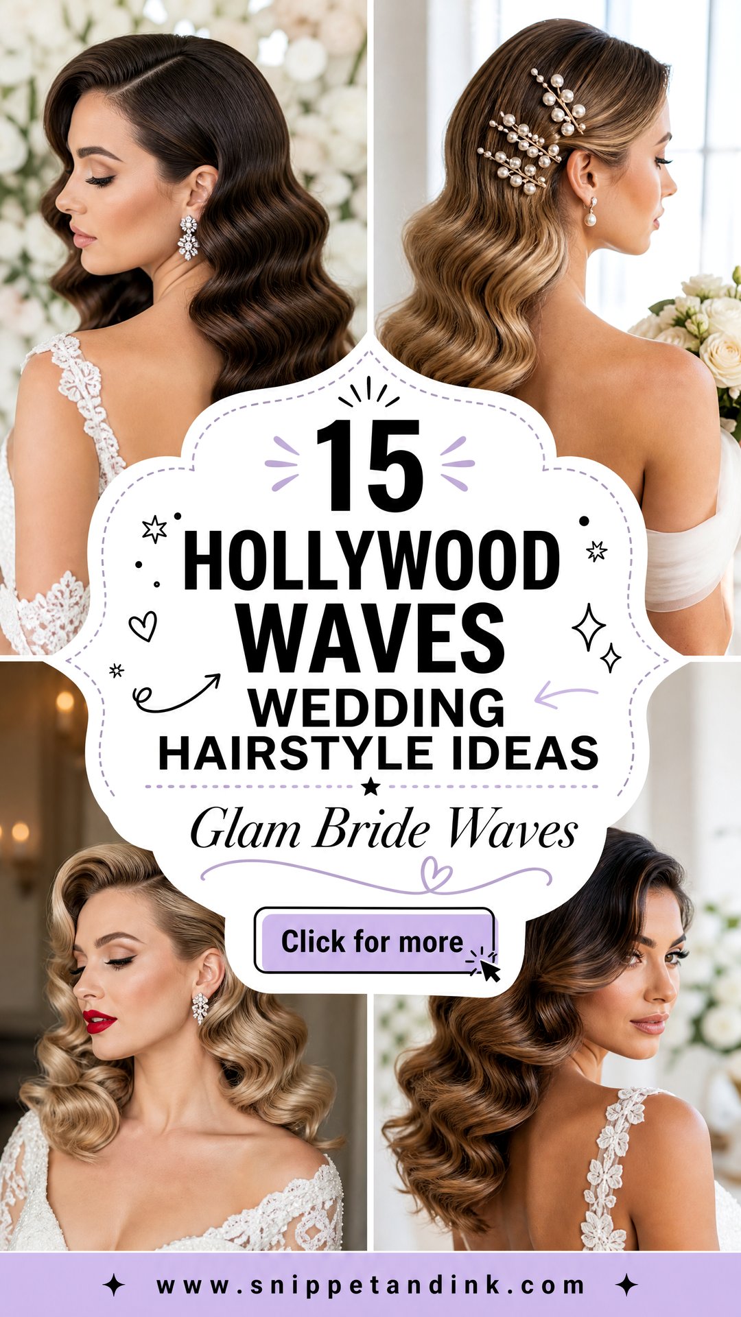 15 Hollywood Waves Wedding Hairstyle Ideas for Glam Brides - 15 Hollywood Waves Wedding Hairstyle Ideas for Glam Brides