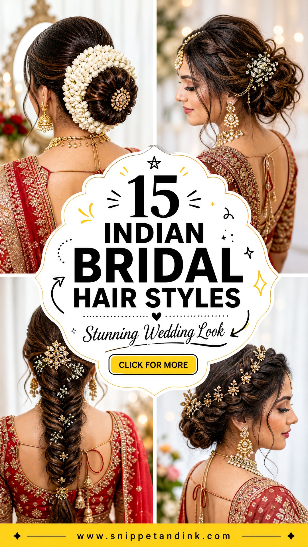 15 Indian Bridal Hair Styles for a Stunning Wedding Look - 15 Indian Bridal Hair Styles for a Stunning Wedding Look