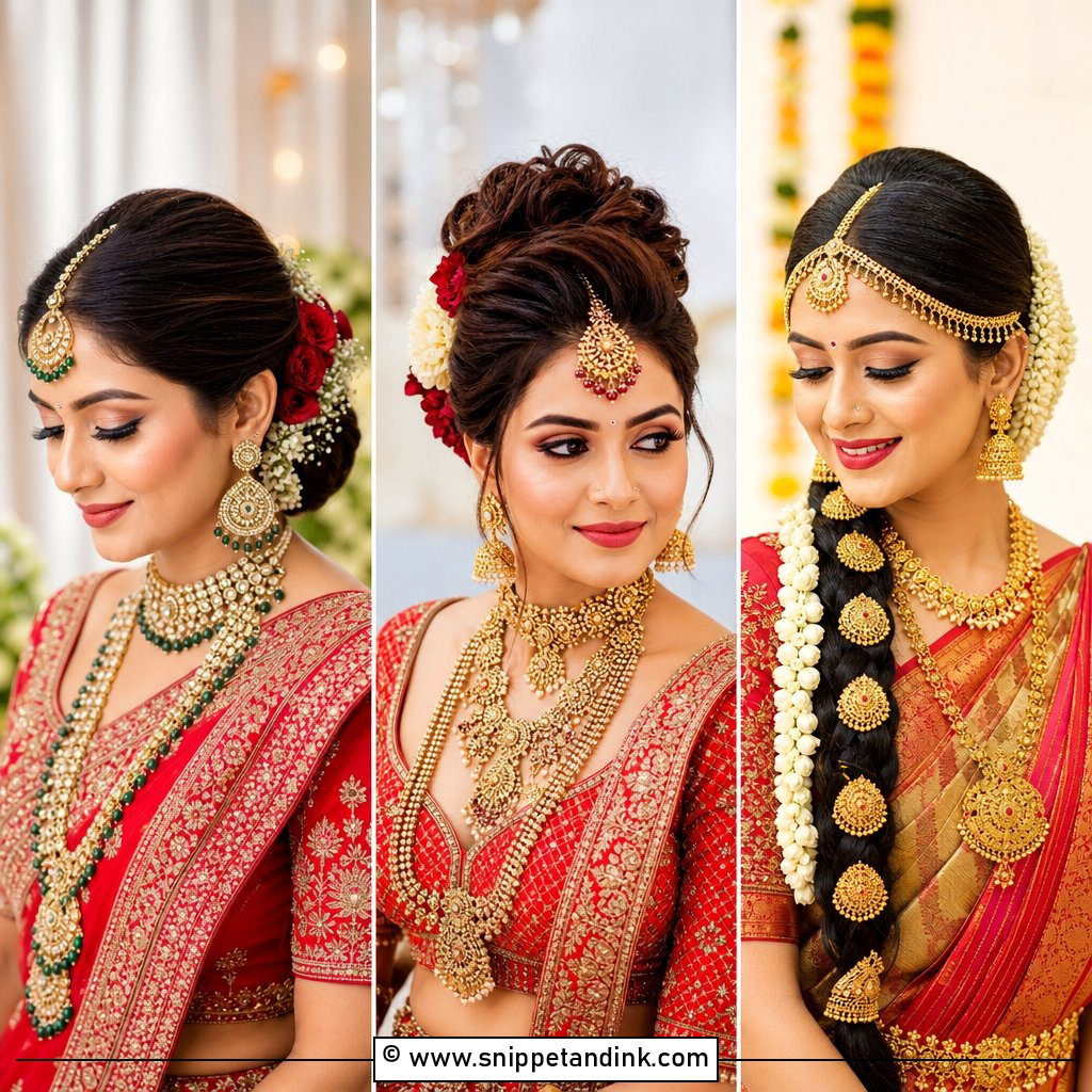 15 Indian Bridal Hairstyle for Big Forehead Ideas That Flatter