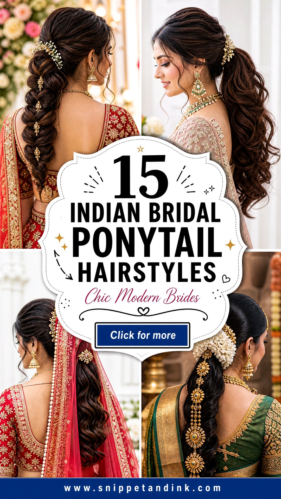 15 Indian Bridal Ponytail Hairstyles Chic Modern Bride Looks - 15 Indian Bridal Ponytail Hairstyles: Chic Modern Bride Looks