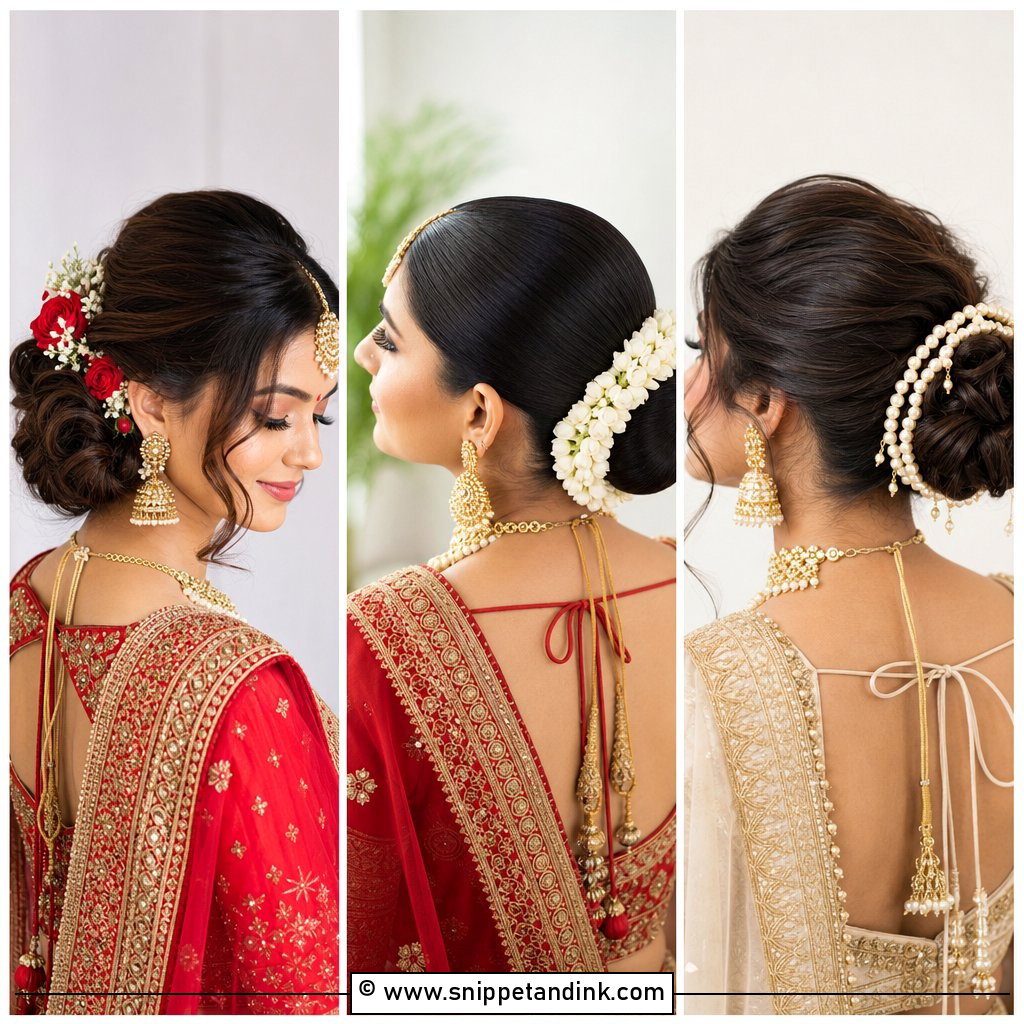 15 Indian Bride Bun Hairstyle Ideas Elegant Wedding Looks