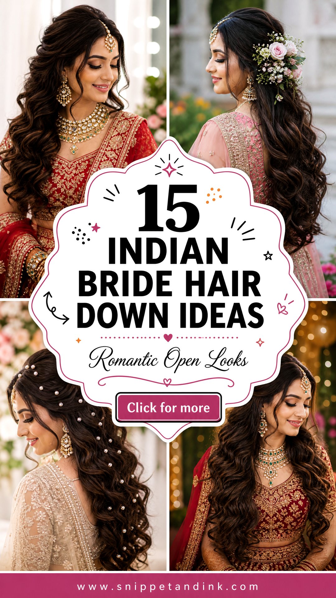15 Indian Bride Hair Down Ideas Romantic Open Hair Looks - 15 Indian Bride Hair Down Ideas: Romantic Open Hair Looks