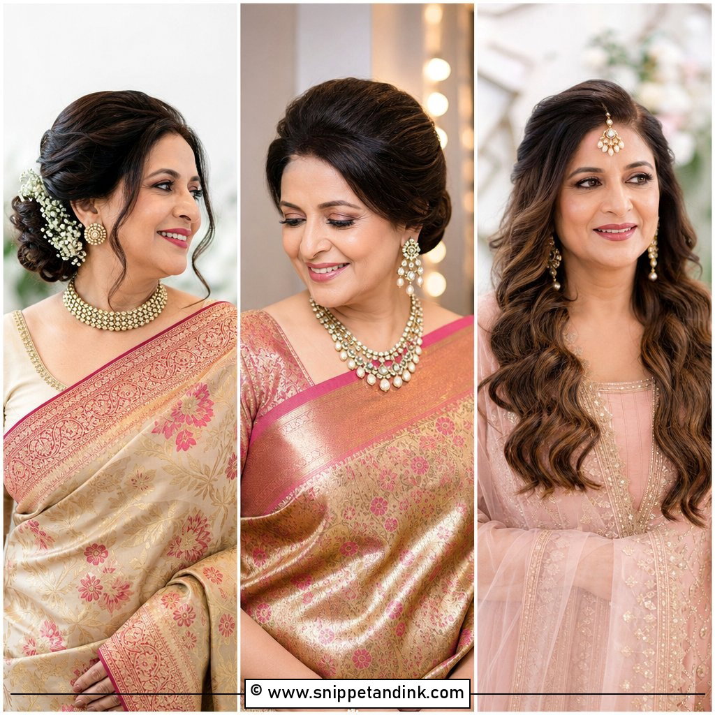 15 Indian Groom Mom Hairstyles Graceful Looks for Big Days