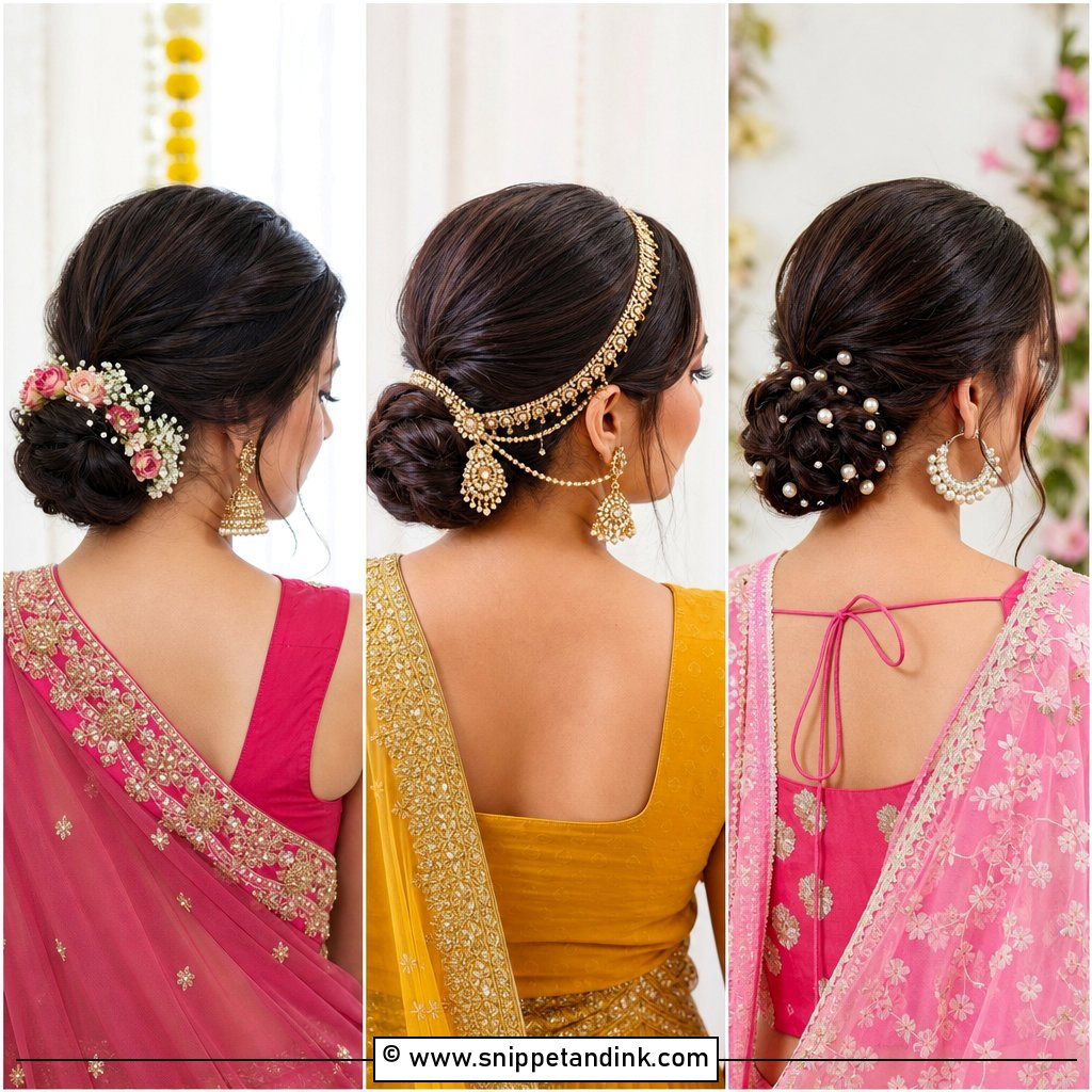 15 Indian Low Bun Wedding Hair Ideas Elegant Bridal Looks