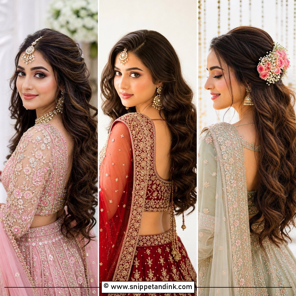 15 Indian Open Bridal Hairstyle Ideas Romantic Looks for Brides