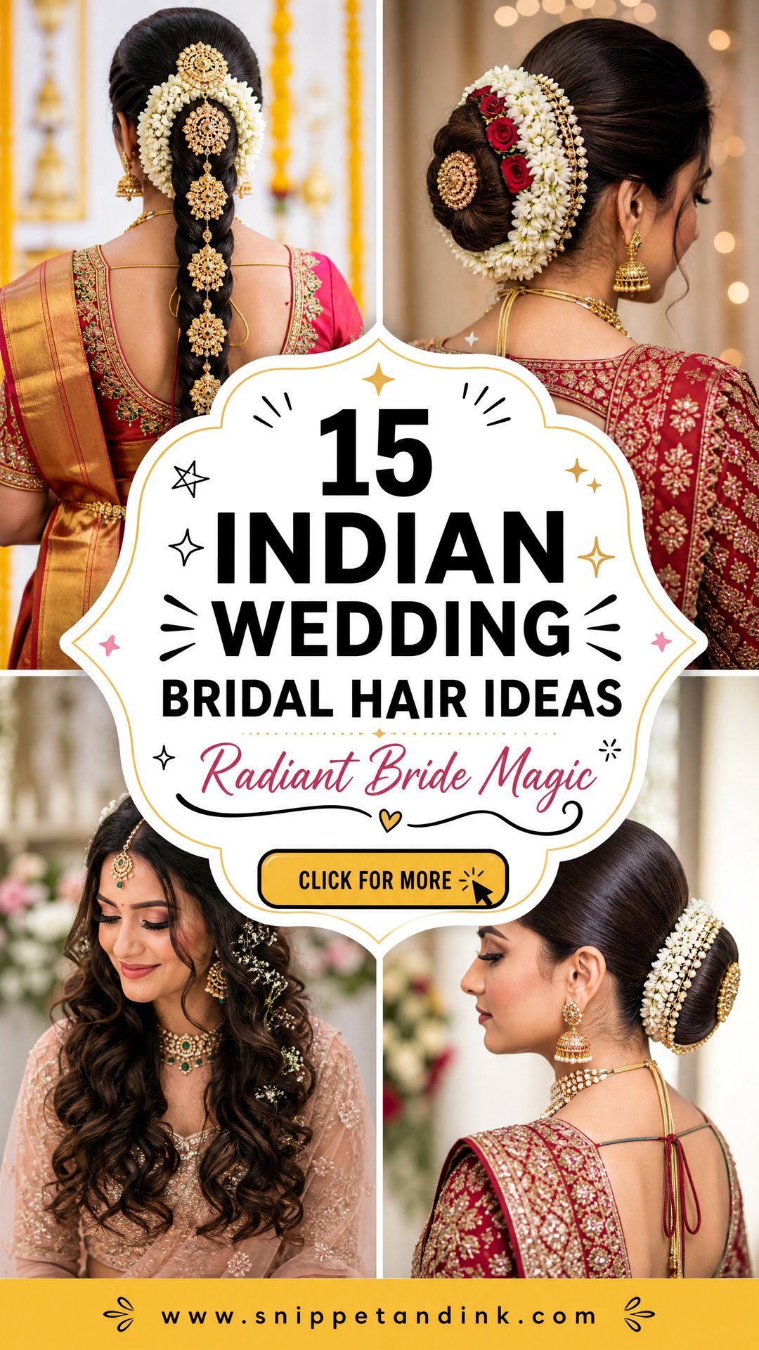 15 Indian Wedding Bridal Hair Ideas for Radiant Brides - 15 Indian Wedding Bridal Hair Ideas for Radiant Brides