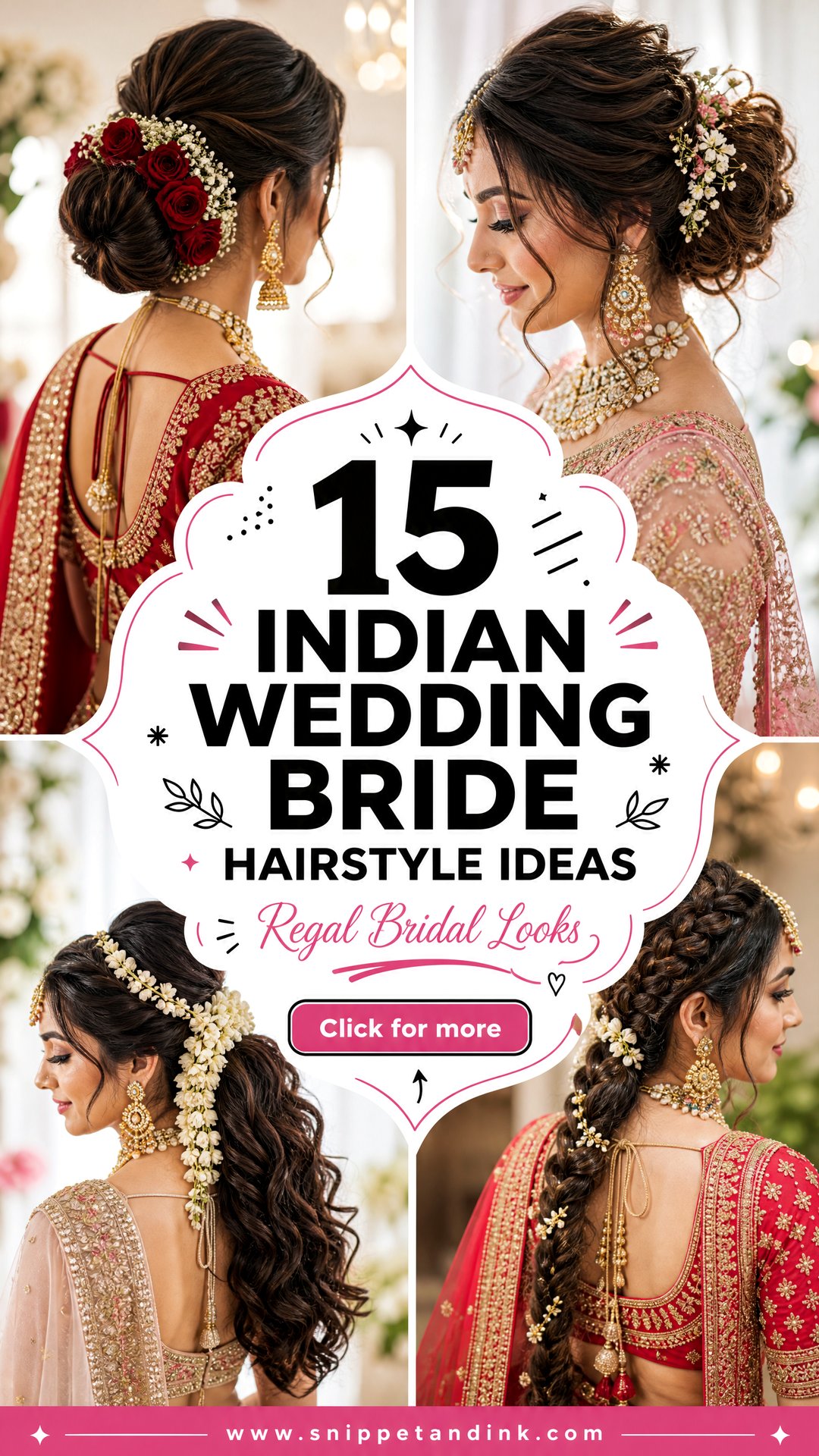 15 Indian Wedding Bride Hairstyle Ideas for Regal Looks - 15 Indian Wedding Bride Hairstyle Ideas for Regal Looks