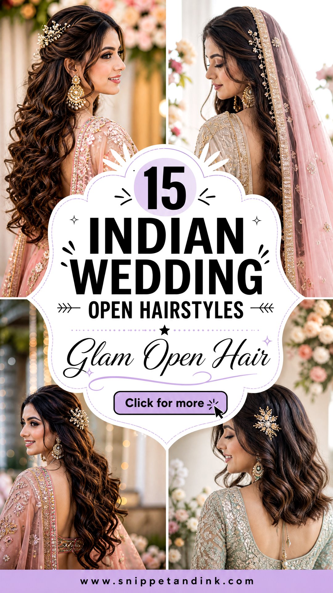 15 Indian Wedding Open Hairstyles for Glam Bride Looks - 15 Indian Wedding Open Hairstyles for Glam Bride Looks