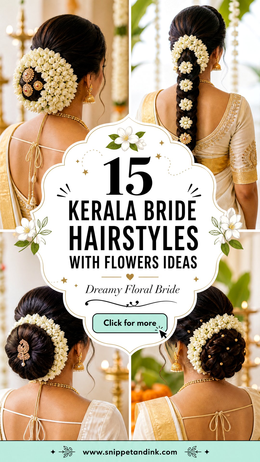 15 Kerala Bride Hairstyles with Flowers for Dreamy Looks - 15 Kerala Bride Hairstyles with Flowers for Dreamy Looks