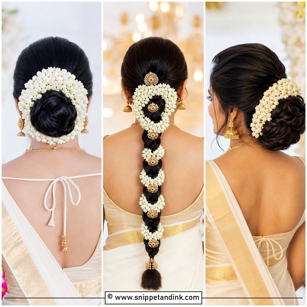 15 Kerala Bride Hairstyles with Flowers for Dreamy Looks