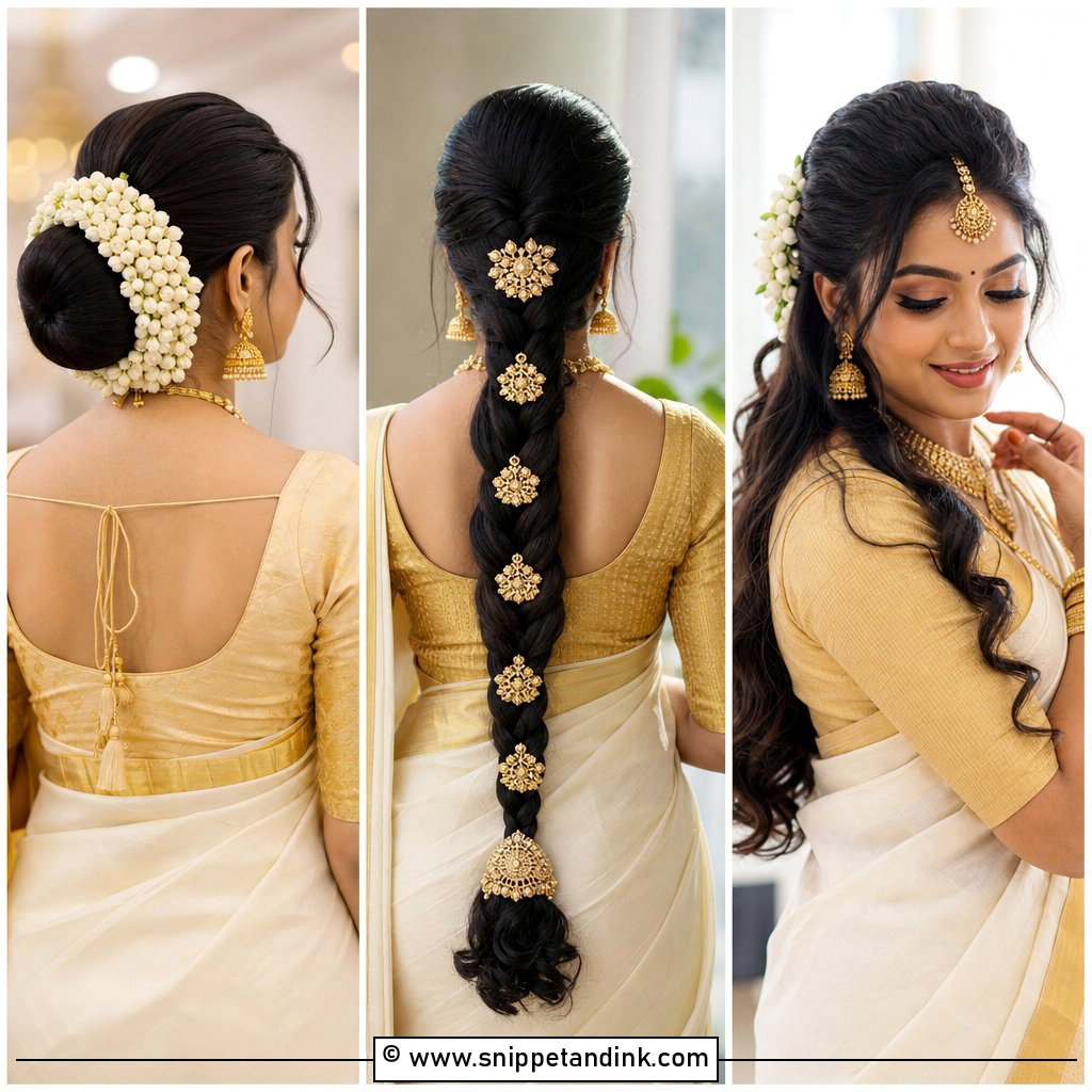 15 Kerala Wedding Bridal Hairstyle Ideas for Regal Brides