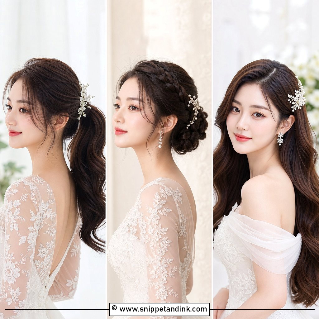 15 Korean Bridal Hairstyle Ideas for Soft Romantic Glam