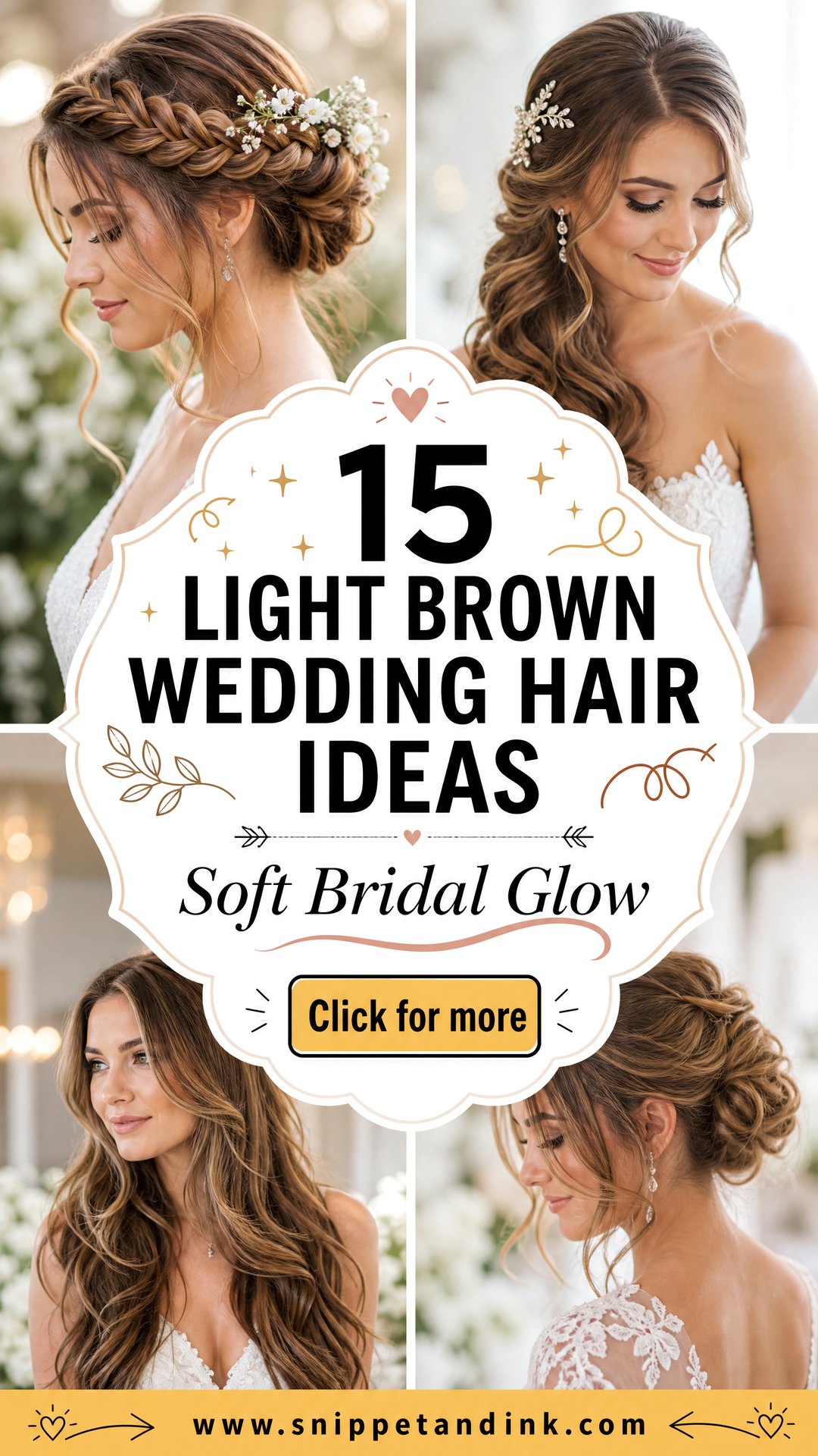 15 Light Brown Wedding Hair Ideas for Soft Bridal Glow - 15 Light Brown Wedding Hair Ideas for Soft Bridal Glow