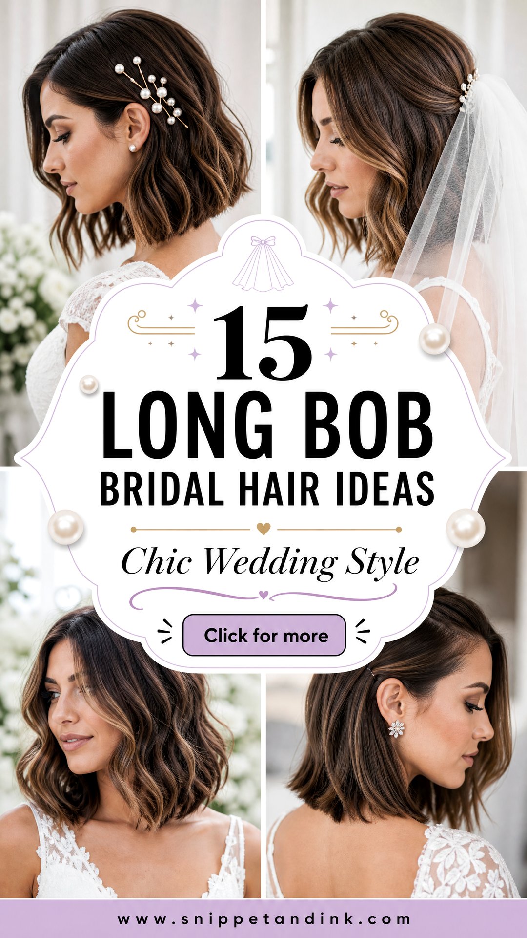 15 Long Bob Bridal Hair Ideas for Chic Wedding Style - 15 Long Bob Bridal Hair Ideas for Chic Wedding Style