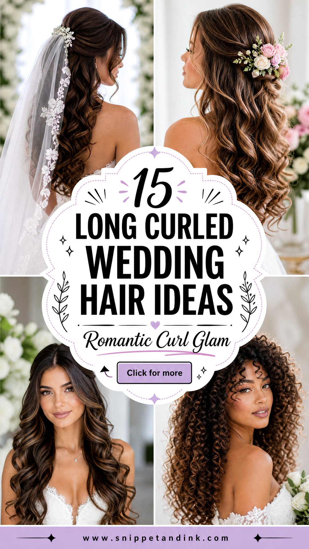 15 Long Curled Wedding Hair Ideas for Romantic Glam - 15 Long Curled Wedding Hair Ideas for Romantic Glam