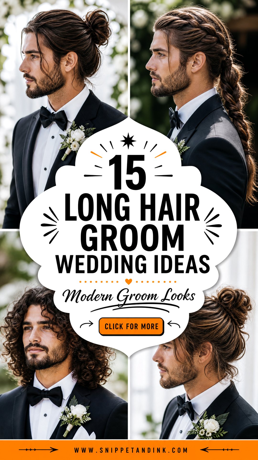 15 Long Hair Groom Wedding Ideas for Modern Men - 15 Long Hair Groom Wedding Ideas for Modern Men