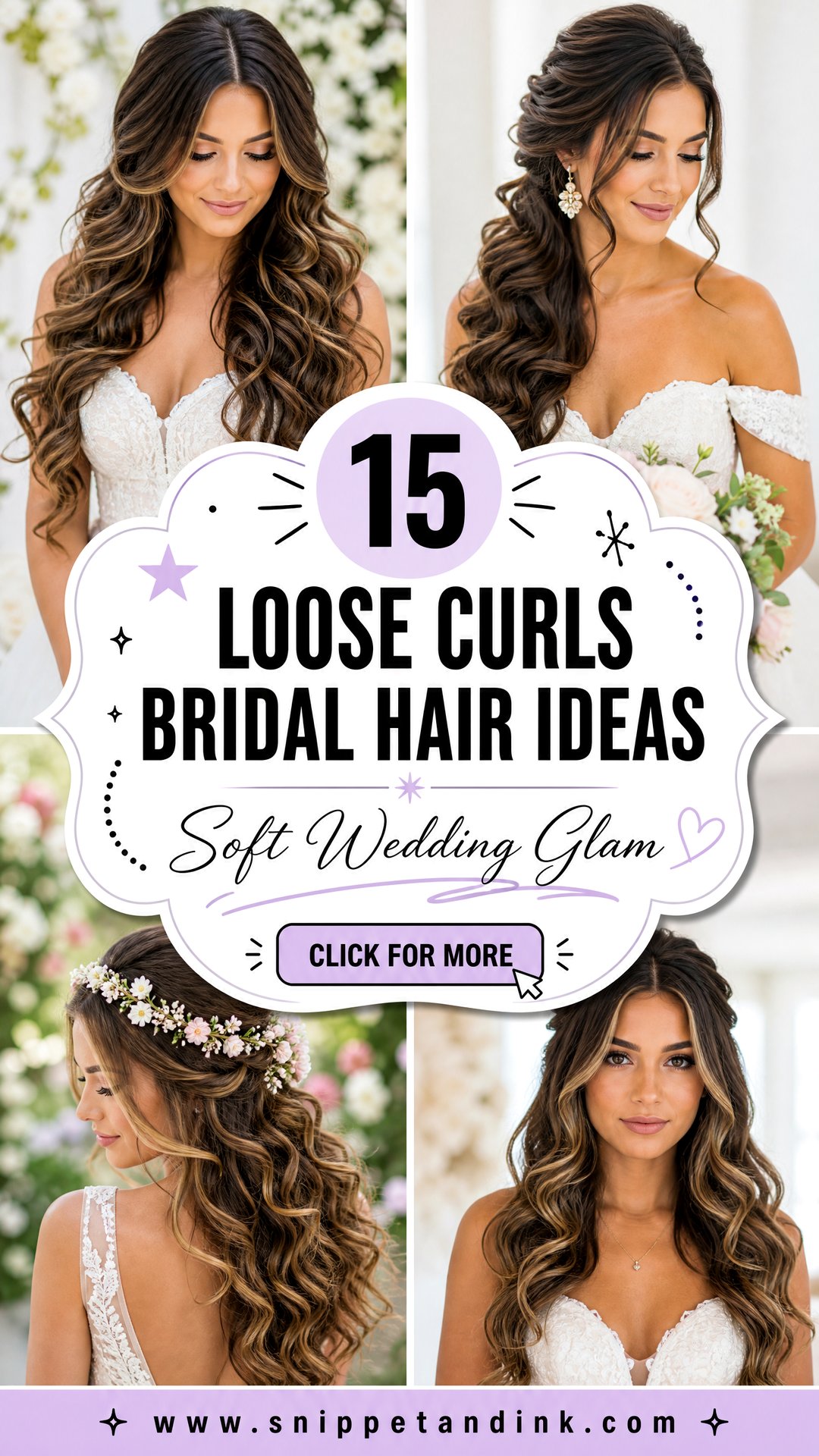 15 Loose Curls Bridal Hair Ideas for Soft Wedding Glam - 15 Loose Curls Bridal Hair Ideas for Soft Wedding Glam