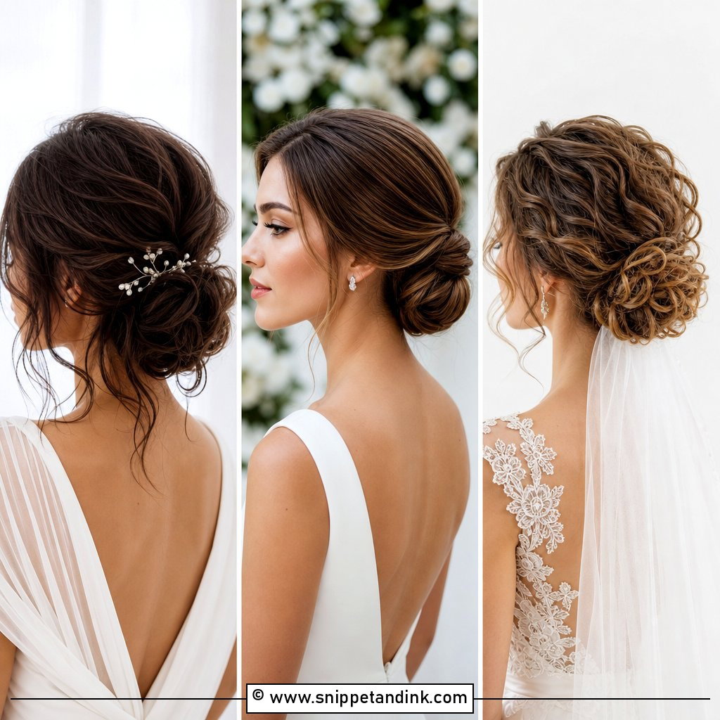15 Low Bun Short Wedding Hair Ideas for Chic Bridal Beauty