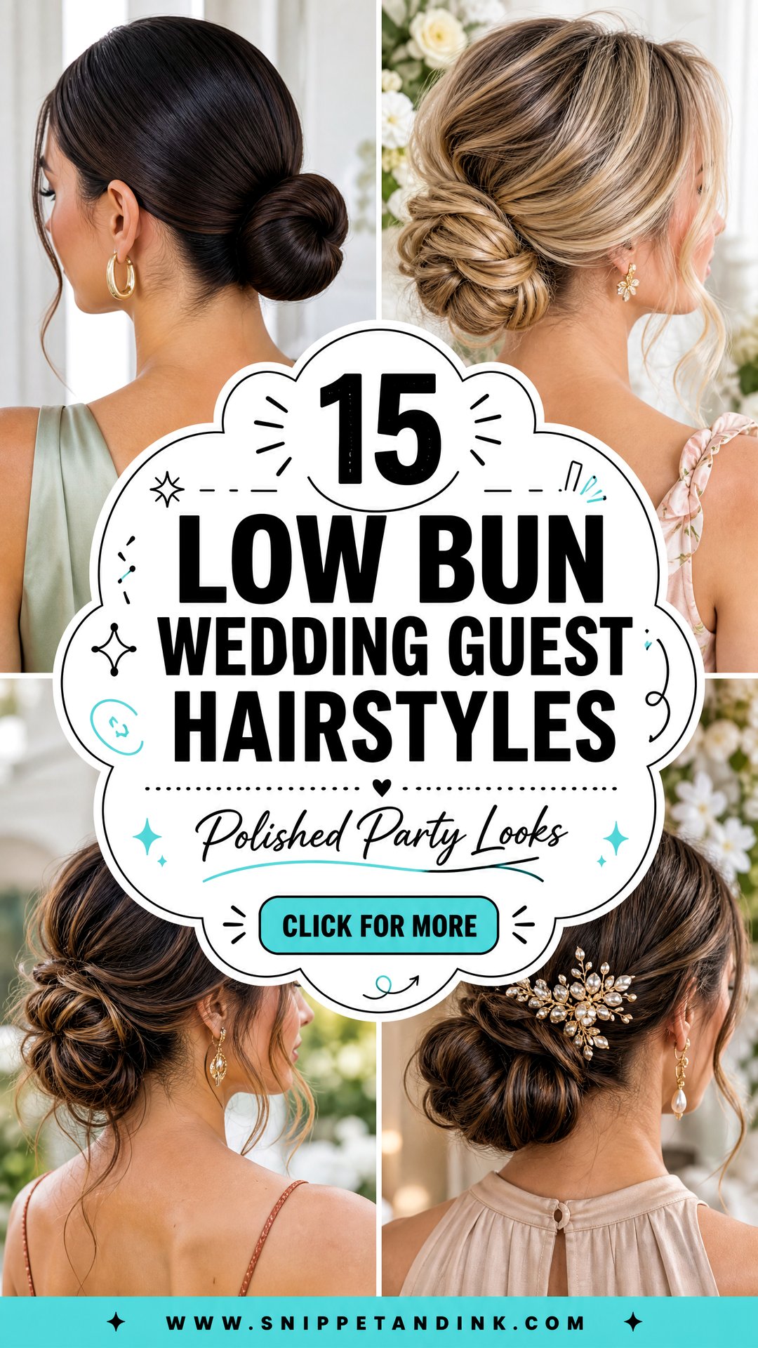 15 Low Bun Wedding Guest Hairstyles for Polished Party Looks - 15 Low Bun Wedding Guest Hairstyles for Polished Party Looks