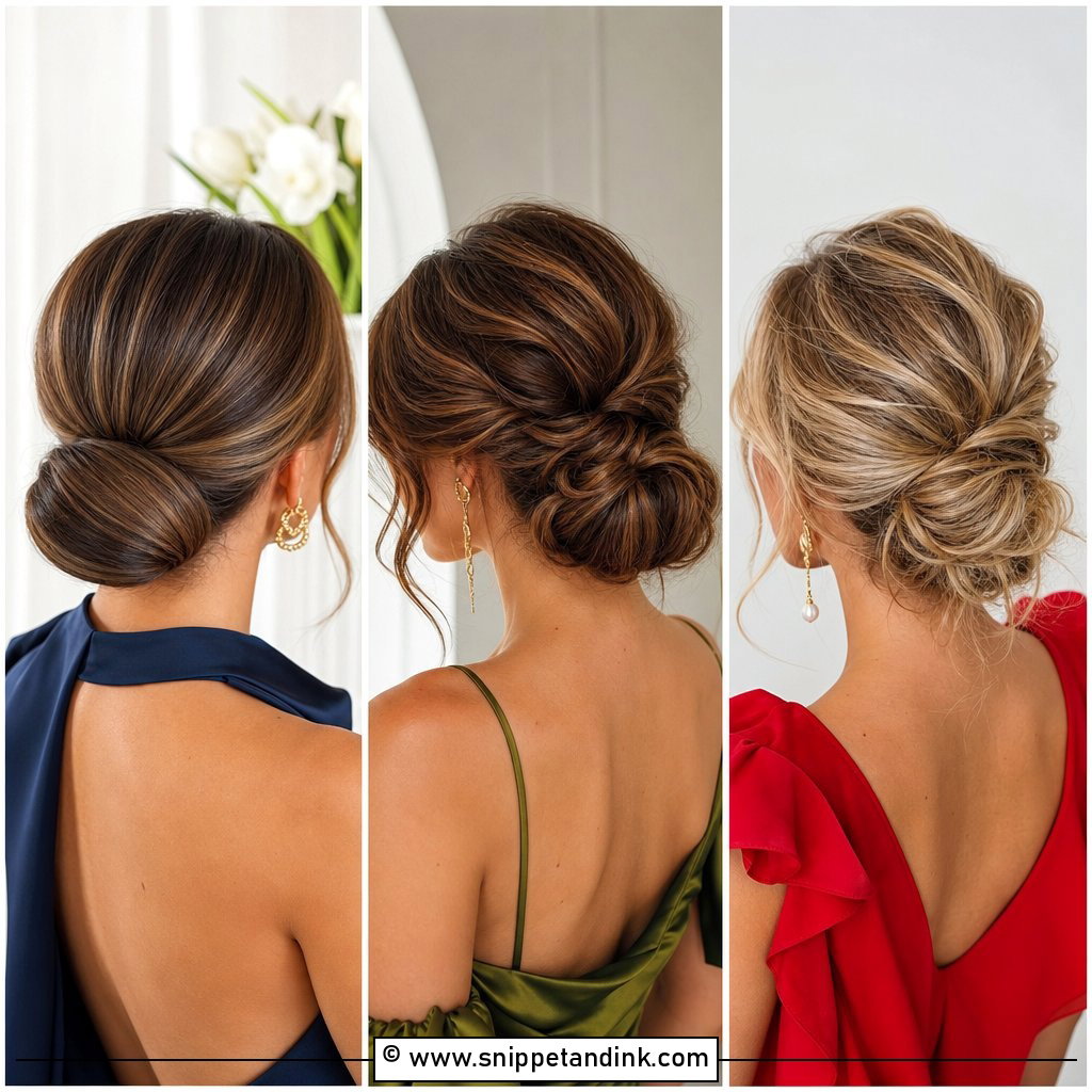 15 Low Bun Wedding Guest Hairstyles for Polished Party Looks