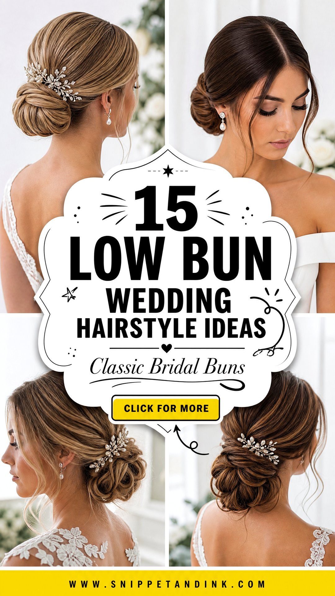 15 Low Bun Wedding Hairstyle Ideas for Classic Brides Today - 15 Low Bun Wedding Hairstyle Ideas for Classic Brides Today