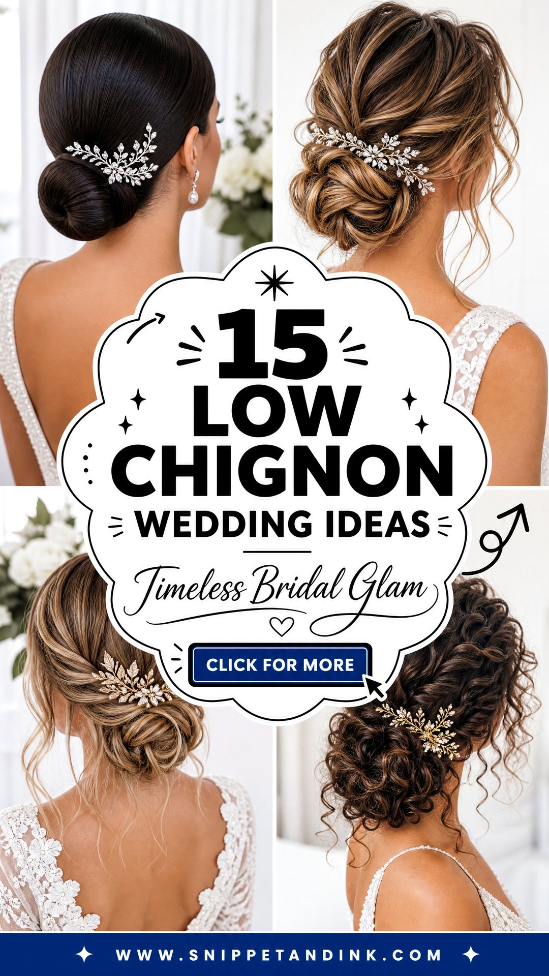 15 Low Chignon Wedding Ideas for Timeless Bridal Glam - 15 Low Chignon Wedding Ideas for Timeless Bridal Glam