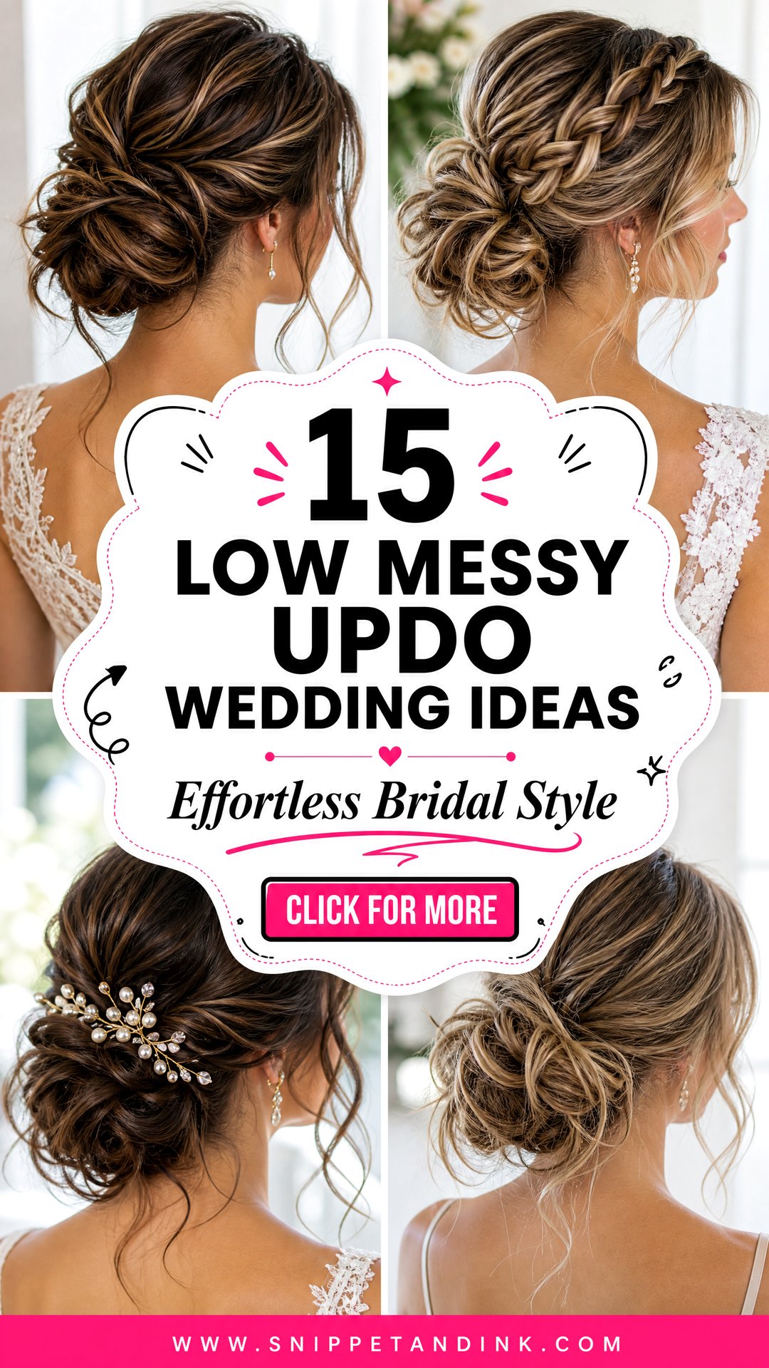 15 Low Messy Updo Wedding Ideas for Effortless Bridal Style - 15 Low Messy Updo Wedding Ideas for Effortless Bridal Style