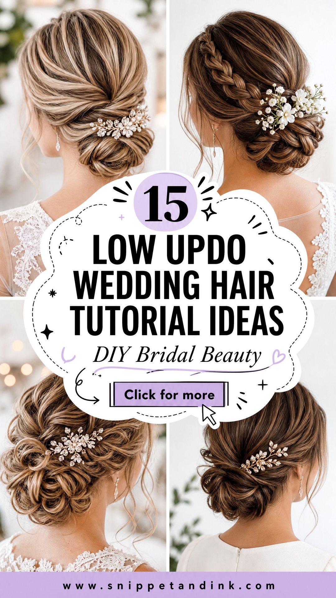 15 Low Updo Wedding Hair Tutorial Ideas for DIY Brides - 15 Low Updo Wedding Hair Tutorial Ideas for DIY Brides