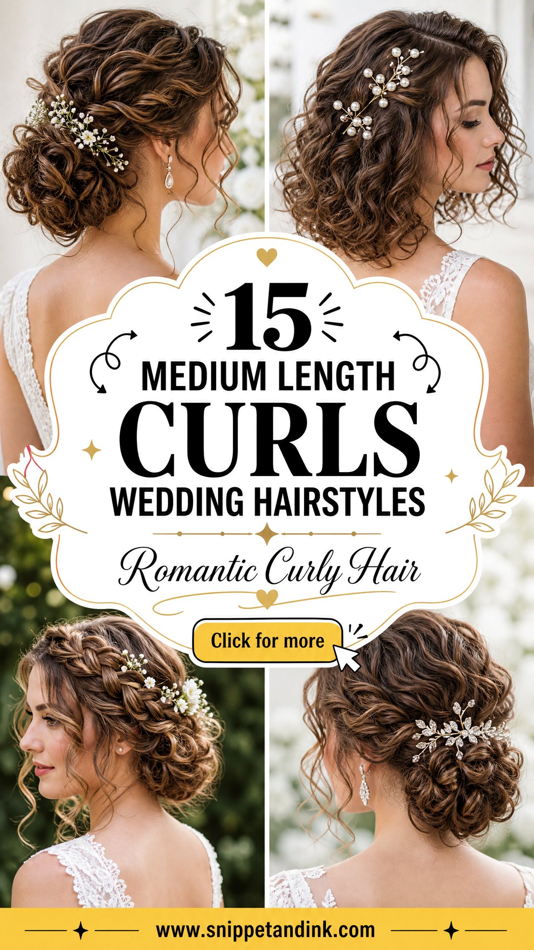 15 Medium Length Curls Wedding Hairstyles for Romance - 15 Medium Length Curls Wedding Hairstyles for Romance