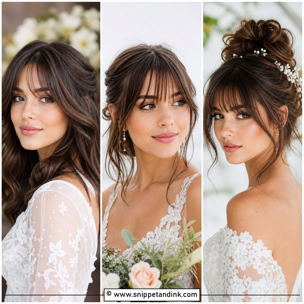 15 Medium Length Wedding Hair with Bangs Elegant Ideas