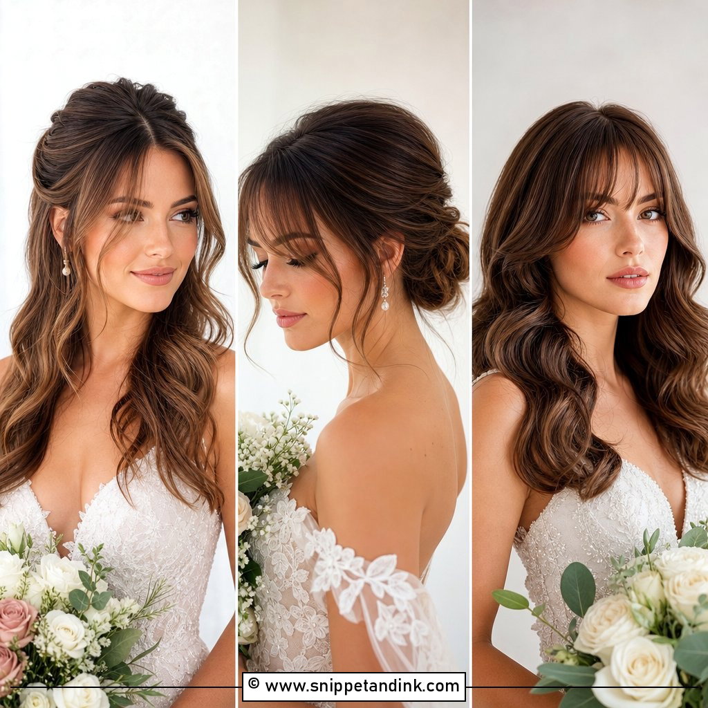 15 Medium Wedding Hairstyles with Bangs for Chic Brides