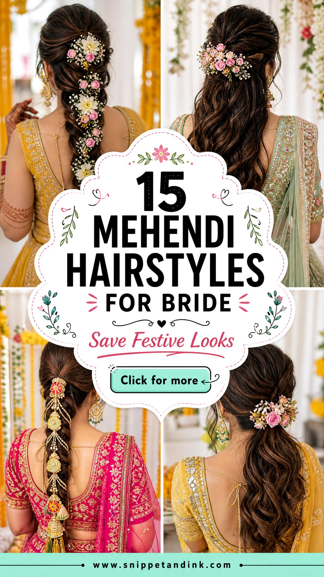 15 Mehendi Hairstyles for Bride Looks to Save Now - 15 Mehendi Hairstyles for Bride Looks to Save Now