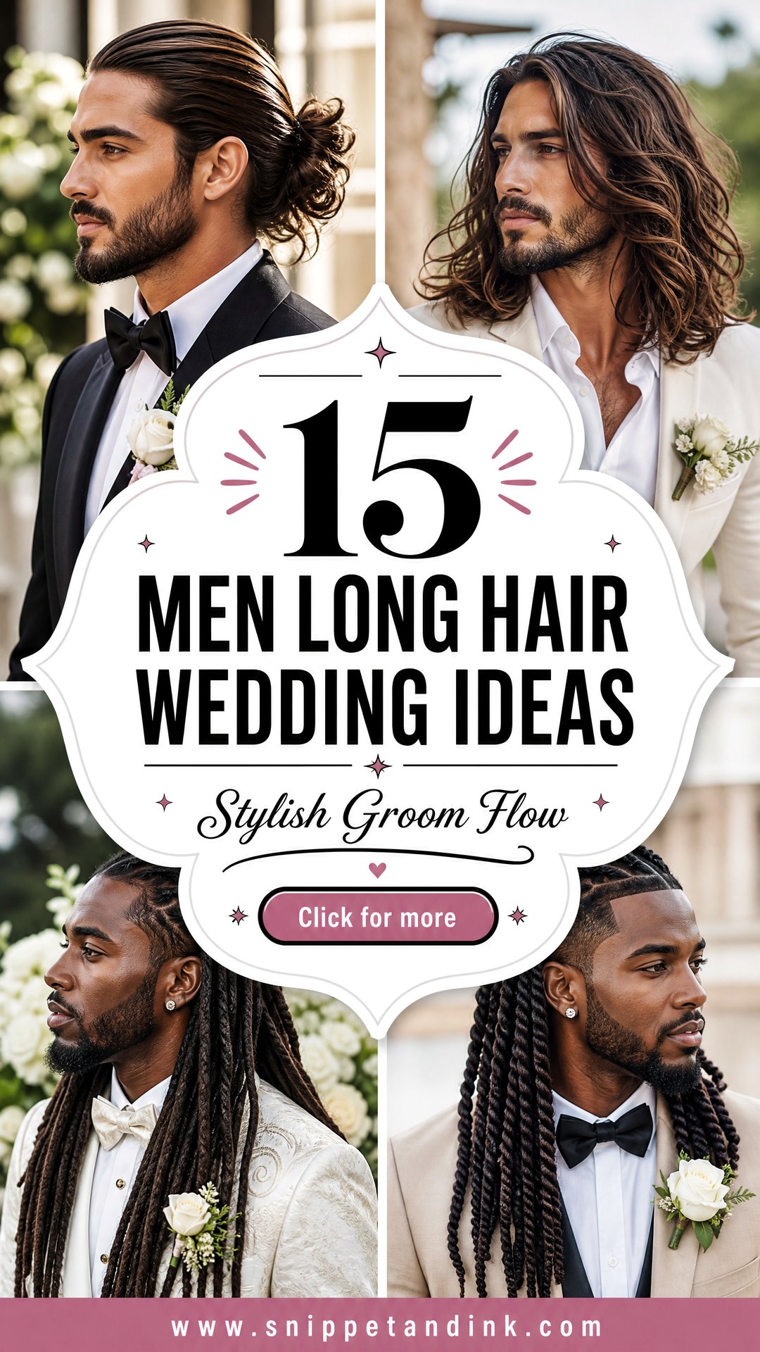 15 Men Long Hair Wedding Ideas for a Stylish Groom Look - 15 Men Long Hair Wedding Ideas for a Stylish Groom Look