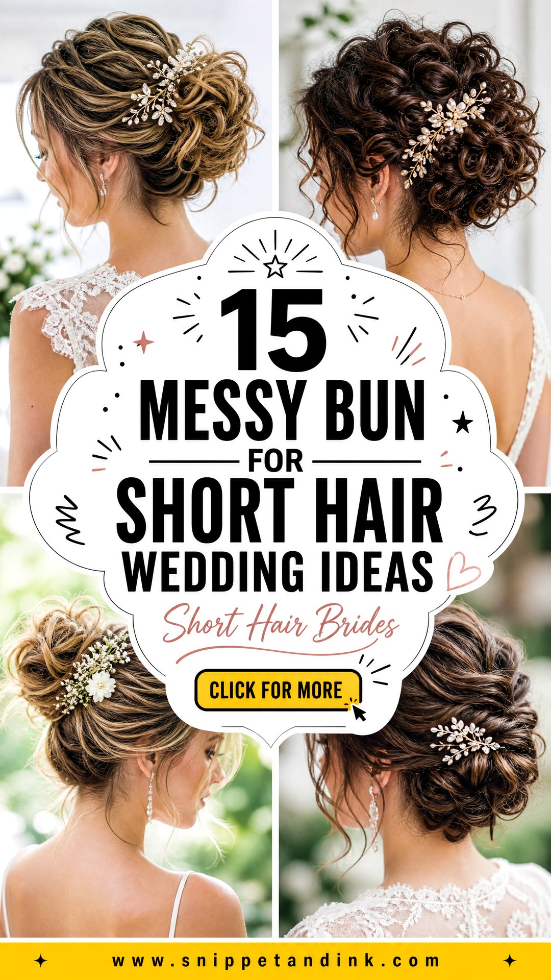 15 Messy Bun for Short Hair Wedding Ideas Brides Love - 15 Messy Bun for Short Hair Wedding Ideas Brides Love