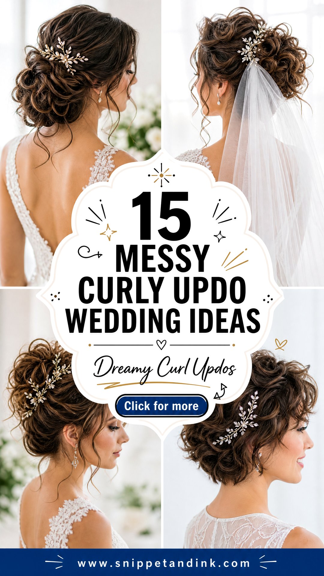 15 Messy Curly Updo Wedding Ideas for Dreamy Brides - 15 Messy Curly Updo Wedding Ideas for Dreamy Brides