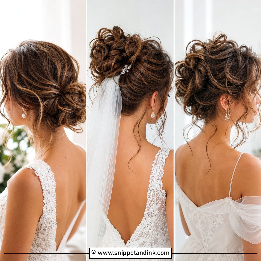 15 Messy Curly Updo Wedding Ideas for Dreamy Brides