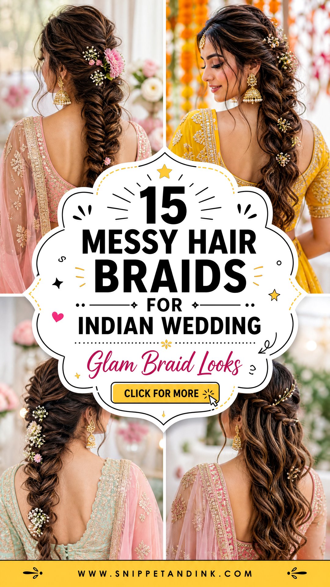 15 Messy Hair Braids for Indian Wedding Glam Looks - 15 Messy Hair Braids for Indian Wedding Glam Looks