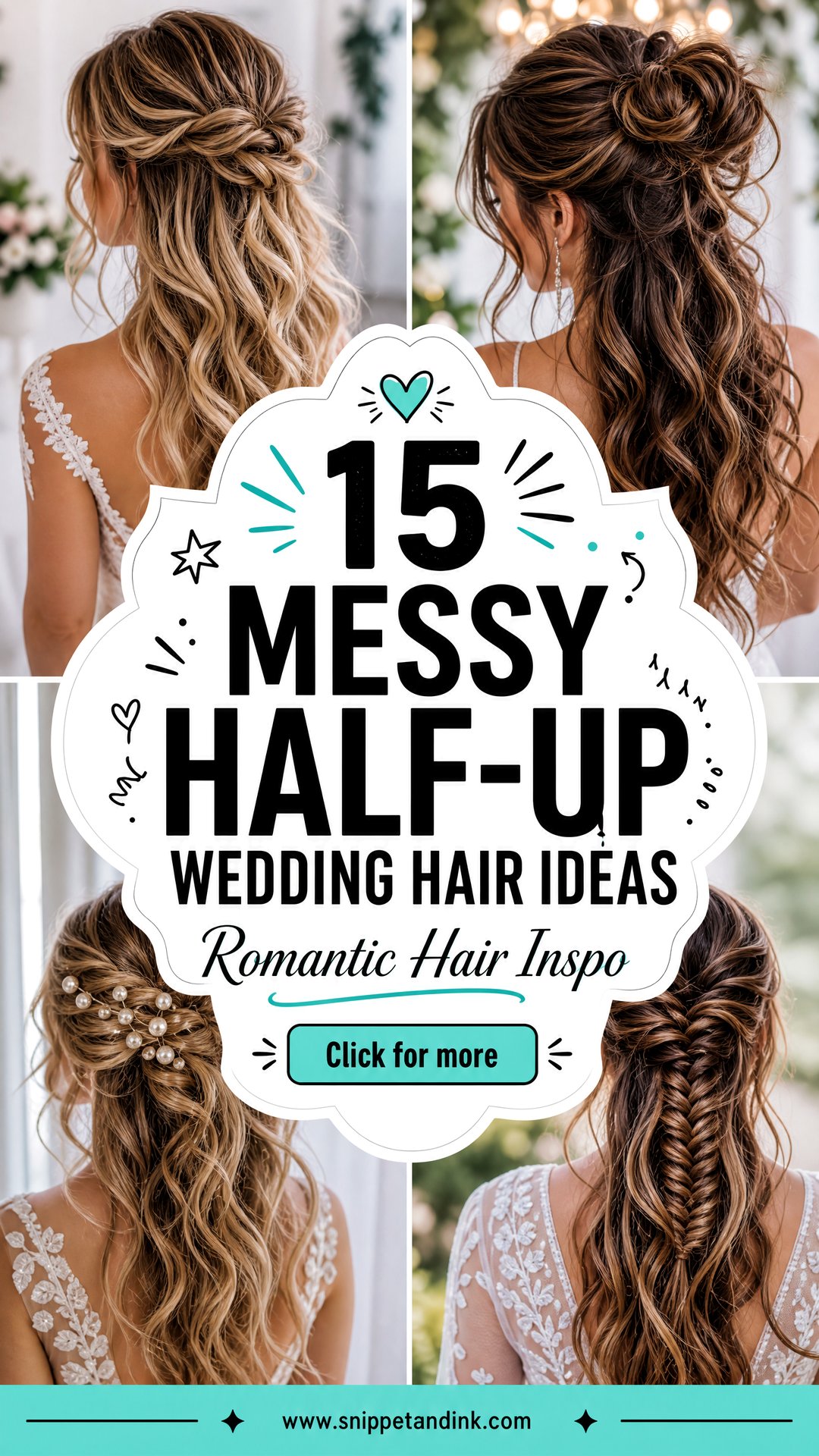 15 Messy Half-Up Wedding Hair Ideas for Romantic Brides - 15 Messy Half-Up Wedding Hair Ideas for Romantic Brides