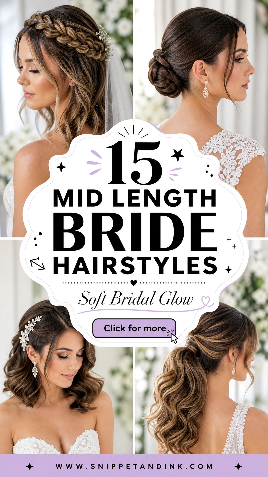 15 Mid Length Bride Hairstyles for a Soft Bridal Glow - 15 Mid Length Bride Hairstyles for a Soft Bridal Glow