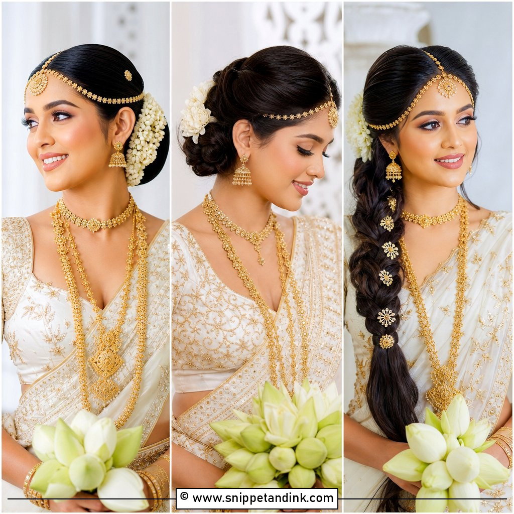 15 Modern Kandyan Bride Hairstyles for Regal Bridal Beauty
